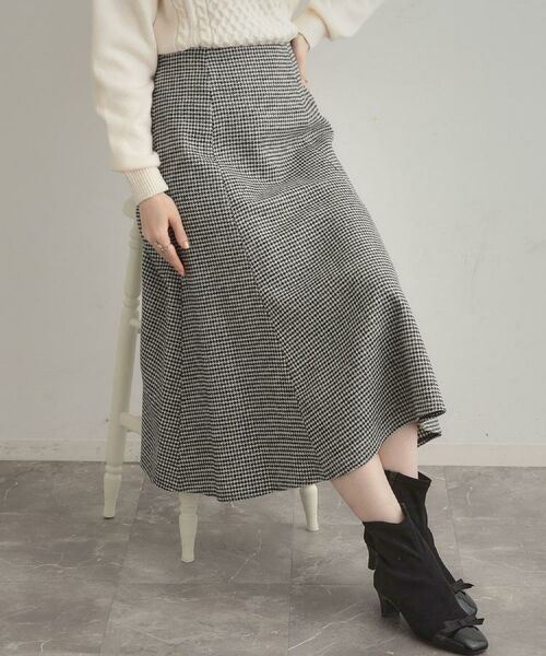 Couture Brooch / クチュールブローチ スカート | 【クラシカル・パッと目を惹く】ラメ千鳥 マーメイド フレアスカート | 詳細10