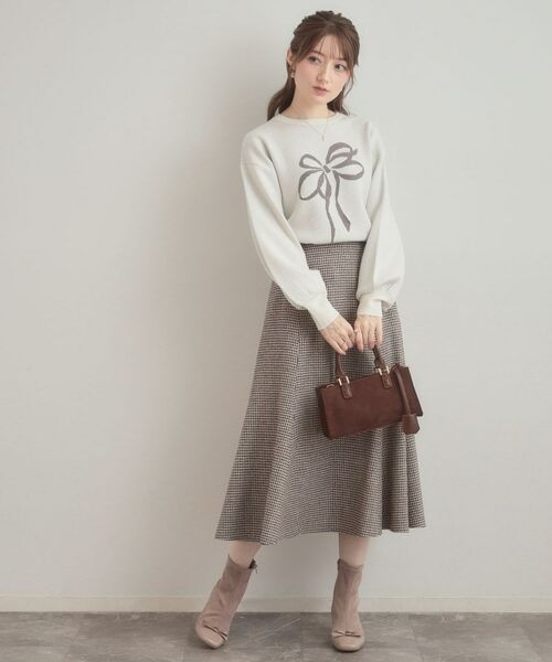 Couture Brooch / クチュールブローチ スカート | 【クラシカル・パッと目を惹く】ラメ千鳥 マーメイド フレアスカート | 詳細16