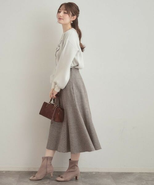 Couture Brooch / クチュールブローチ スカート | 【クラシカル・パッと目を惹く】ラメ千鳥 マーメイド フレアスカート | 詳細17