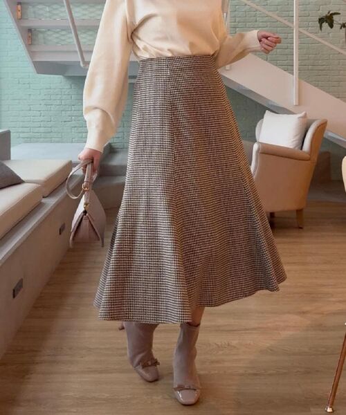 Couture Brooch / クチュールブローチ スカート | 【クラシカル・パッと目を惹く】ラメ千鳥 マーメイド フレアスカート | 詳細26