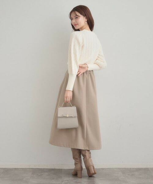 Couture Brooch / クチュールブローチ スカート | 【通勤/金ボタン】フェイクウール ポンチスカート | 詳細16