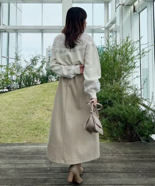 Couture Brooch / クチュールブローチ スカート | 【通勤/金ボタン】フェイクウール ポンチスカート | 詳細22