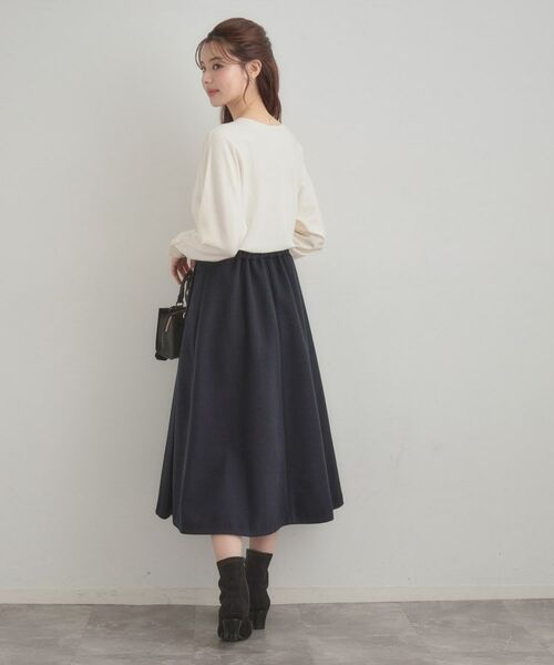 Couture Brooch / クチュールブローチ スカート | 【通勤/金ボタン】フェイクウール ポンチスカート | 詳細26