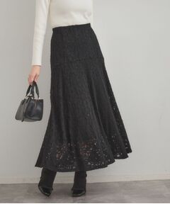 Couture Brooch / クチュールブローチ ロング・マキシ丈スカート | 起毛フラワーレーススカート