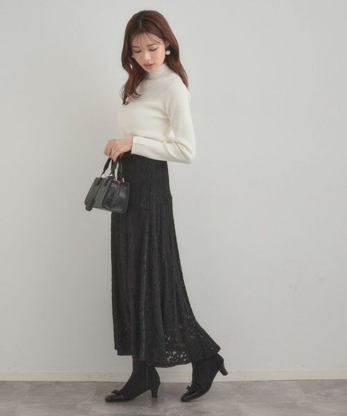Couture Brooch / クチュールブローチ ロング・マキシ丈スカート | 起毛フラワーレーススカート | 詳細12