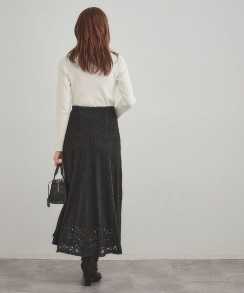 Couture Brooch / クチュールブローチ ロング・マキシ丈スカート | 起毛フラワーレーススカート | 詳細13