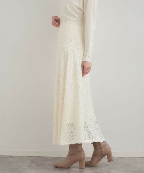 Couture Brooch / クチュールブローチ ロング・マキシ丈スカート | 起毛フラワーレーススカート | 詳細2