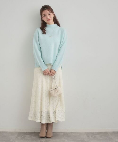 Couture Brooch / クチュールブローチ ロング・マキシ丈スカート | 起毛フラワーレーススカート | 詳細4