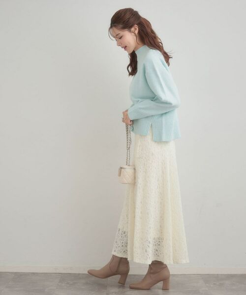 Couture Brooch / クチュールブローチ ロング・マキシ丈スカート | 起毛フラワーレーススカート | 詳細5
