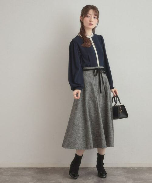 Couture Brooch / クチュールブローチ スカート | 【通勤・大人上品】ラメツイード フレアスカート | 詳細1