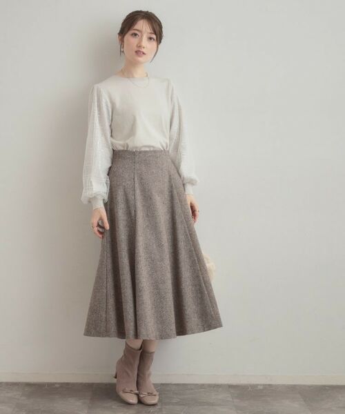 Couture Brooch / クチュールブローチ スカート | 【通勤・大人上品】ラメツイード フレアスカート | 詳細12