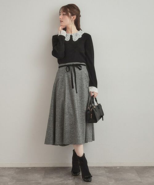 Couture Brooch / クチュールブローチ スカート | 【通勤・大人上品】ラメツイード フレアスカート | 詳細2