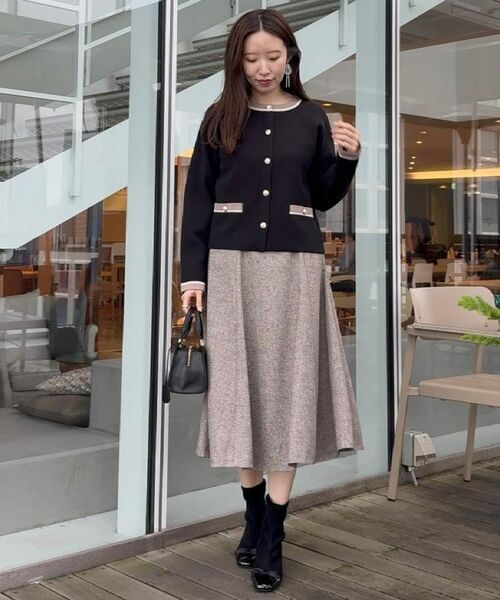 Couture Brooch / クチュールブローチ スカート | 【通勤・大人上品】ラメツイード フレアスカート | 詳細20
