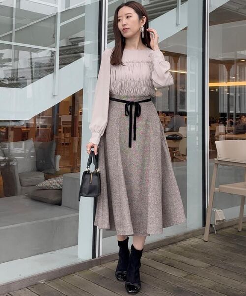 Couture Brooch / クチュールブローチ スカート | 【通勤・大人上品】ラメツイード フレアスカート | 詳細21