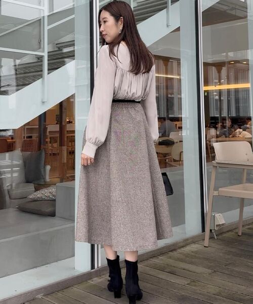 Couture Brooch / クチュールブローチ スカート | 【通勤・大人上品】ラメツイード フレアスカート | 詳細22