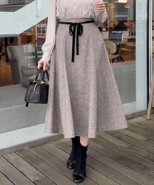 Couture Brooch / クチュールブローチ スカート | 【通勤・大人上品】ラメツイード フレアスカート | 詳細23