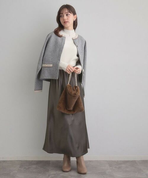 Couture Brooch / クチュールブローチ ロング・マキシ丈スカート | シルキーヘビーサテンスカート | 詳細11