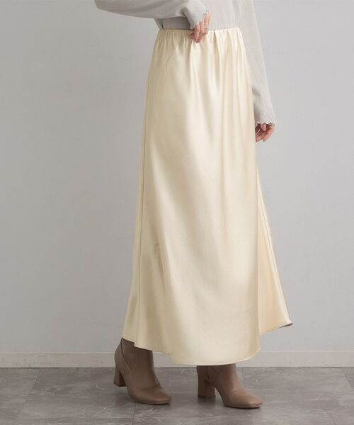 Couture Brooch / クチュールブローチ ロング・マキシ丈スカート | シルキーヘビーサテンスカート | 詳細2