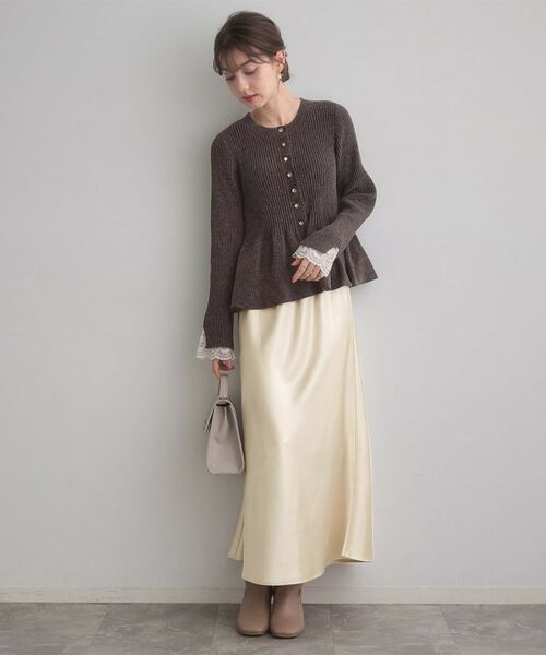 Couture Brooch / クチュールブローチ ロング・マキシ丈スカート | シルキーヘビーサテンスカート | 詳細4