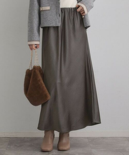 Couture Brooch / クチュールブローチ ロング・マキシ丈スカート | シルキーヘビーサテンスカート | 詳細8