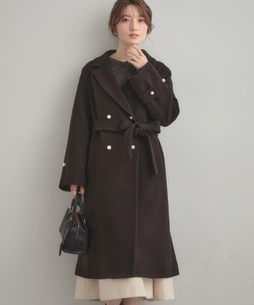 Couture Brooch / クチュールブローチ その他アウター | 【大人上品・ベルト付き】パール調釦チェスターコート | 詳細11
