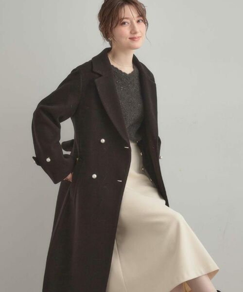 Couture Brooch / クチュールブローチ その他アウター | 【大人上品・ベルト付き】パール調釦チェスターコート | 詳細12