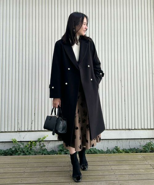 Couture Brooch / クチュールブローチ その他アウター | 【大人上品・ベルト付き】パール調釦チェスターコート | 詳細13