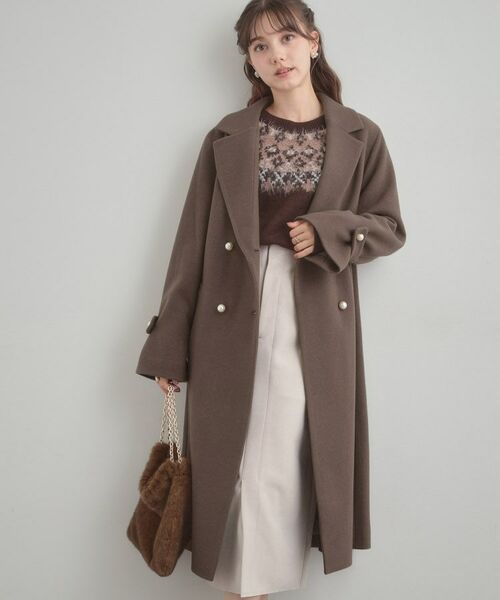Couture Brooch / クチュールブローチ その他アウター | 【大人上品・ベルト付き】パール調釦チェスターコート | 詳細29
