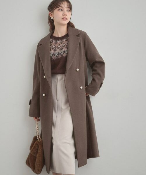 Couture Brooch / クチュールブローチ その他アウター | 【大人上品・ベルト付き】パール調釦チェスターコート | 詳細30