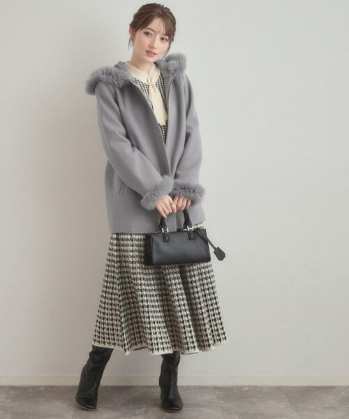 Couture Brooch / クチュールブローチ その他アウター | 【大人可愛い・フード取り外し可能】フードフェイクファー ハーフ丈コート | 詳細1