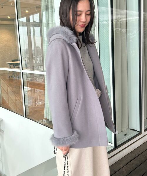 Couture Brooch / クチュールブローチ その他アウター | 【大人可愛い・フード取り外し可能】フードフェイクファー ハーフ丈コート | 詳細11