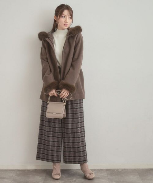 Couture Brooch / クチュールブローチ その他アウター | 【大人可愛い・フード取り外し可能】フードフェイクファー ハーフ丈コート | 詳細12