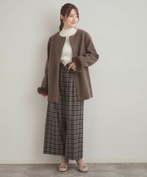 Couture Brooch / クチュールブローチ その他アウター | 【大人可愛い・フード取り外し可能】フードフェイクファー ハーフ丈コート | 詳細13