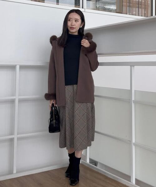 Couture Brooch / クチュールブローチ その他アウター | 【大人可愛い・フード取り外し可能】フードフェイクファー ハーフ丈コート | 詳細19