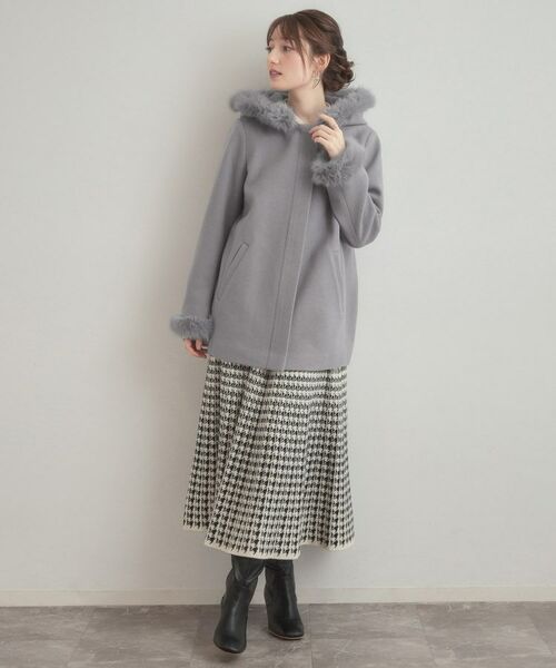 Couture Brooch / クチュールブローチ その他アウター | 【大人可愛い・フード取り外し可能】フードフェイクファー ハーフ丈コート | 詳細2