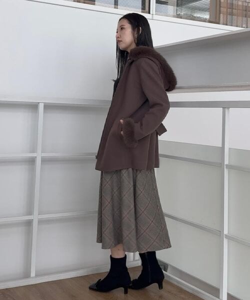Couture Brooch / クチュールブローチ その他アウター | 【大人可愛い・フード取り外し可能】フードフェイクファー ハーフ丈コート | 詳細20