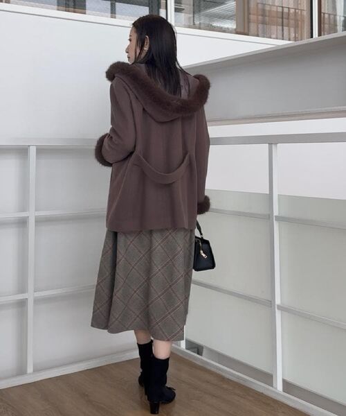 Couture Brooch / クチュールブローチ その他アウター | 【大人可愛い・フード取り外し可能】フードフェイクファー ハーフ丈コート | 詳細21