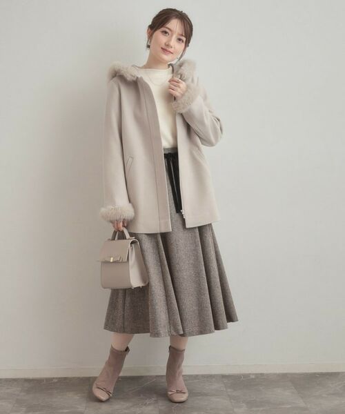 Couture Brooch / クチュールブローチ その他アウター | 【大人可愛い・フード取り外し可能】フードフェイクファー ハーフ丈コート | 詳細23