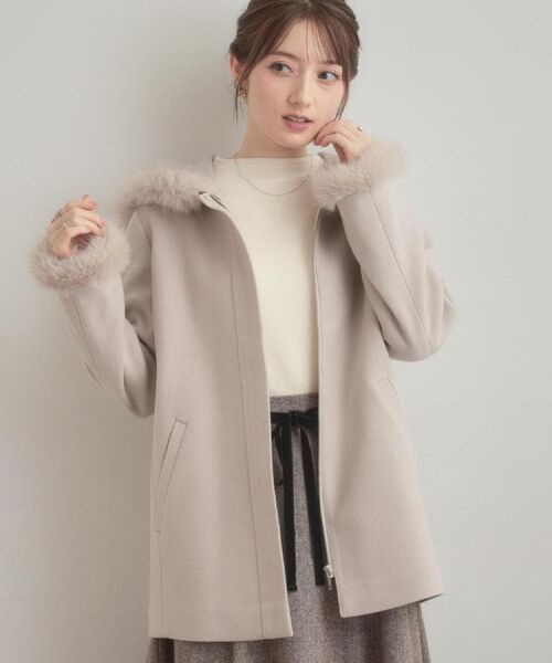 Couture Brooch / クチュールブローチ その他アウター | 【大人可愛い・フード取り外し可能】フードフェイクファー ハーフ丈コート | 詳細26