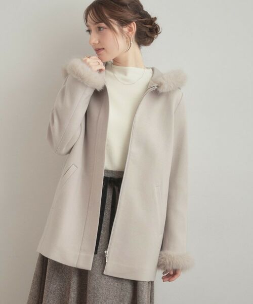 Couture Brooch / クチュールブローチ その他アウター | 【大人可愛い・フード取り外し可能】フードフェイクファー ハーフ丈コート | 詳細27