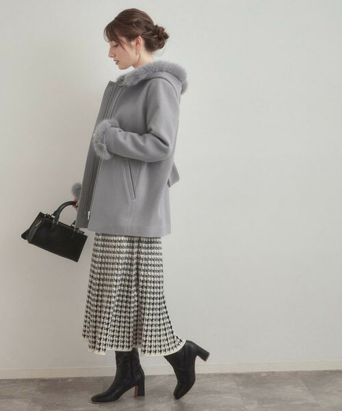 Couture Brooch / クチュールブローチ その他アウター | 【大人可愛い・フード取り外し可能】フードフェイクファー ハーフ丈コート | 詳細3