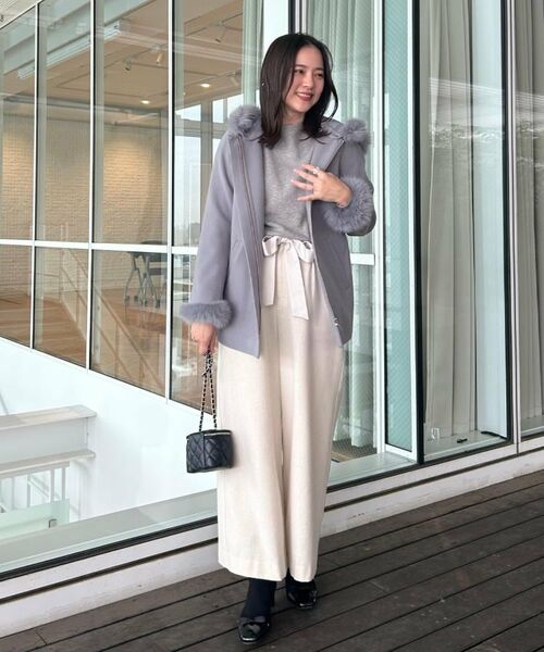 Couture Brooch / クチュールブローチ その他アウター | 【大人可愛い・フード取り外し可能】フードフェイクファー ハーフ丈コート | 詳細8