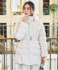 Couture Brooch / クチュールブローチ ダウンジャケット・ベスト | 【2WAY・ベルト付き】フードフェイクファー ミドル丈ダウンコート