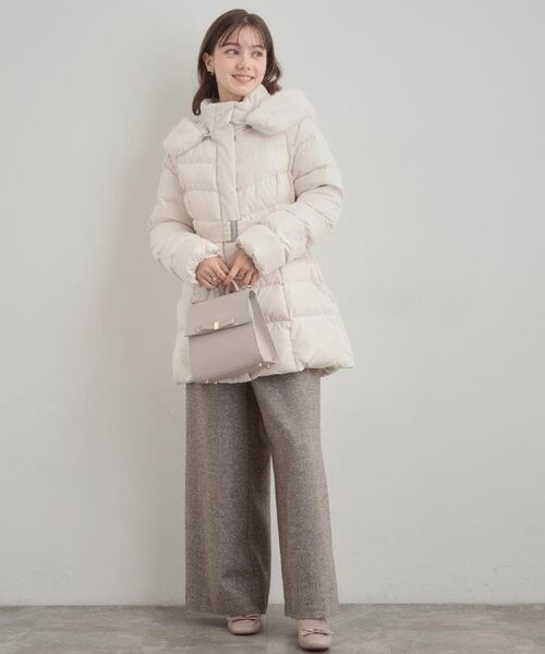 Couture Brooch / クチュールブローチ ダウンジャケット・ベスト | 【2WAY・ベルト付き】フードフェイクファー ミドル丈ダウンコート | 詳細10
