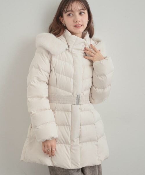 Couture Brooch / クチュールブローチ ダウンジャケット・ベスト | 【2WAY・ベルト付き】フードフェイクファー ミドル丈ダウンコート | 詳細11