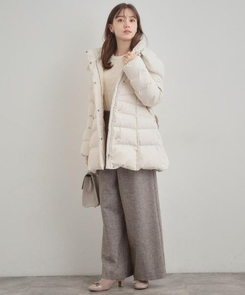 Couture Brooch / クチュールブローチ ダウンジャケット・ベスト | 【2WAY・ベルト付き】フードフェイクファー ミドル丈ダウンコート | 詳細12