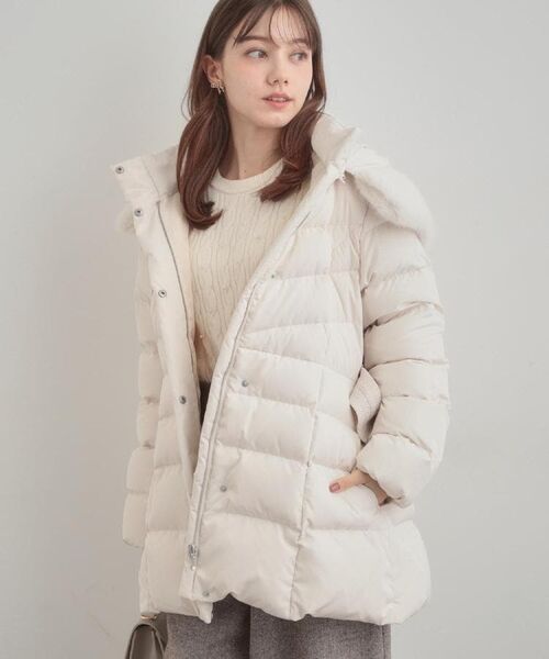 Couture Brooch / クチュールブローチ ダウンジャケット・ベスト | 【2WAY・ベルト付き】フードフェイクファー ミドル丈ダウンコート | 詳細13