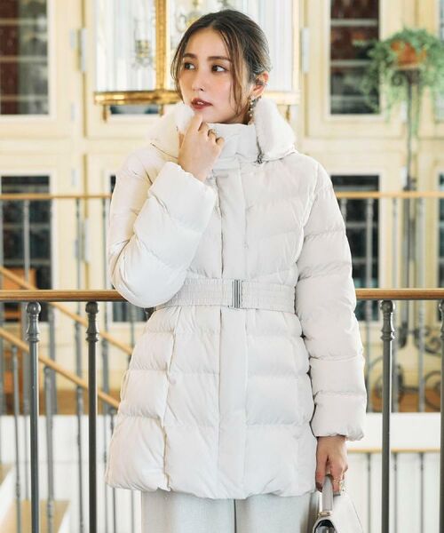 Couture Brooch / クチュールブローチ ダウンジャケット・ベスト | 【2WAY・ベルト付き】フードフェイクファー ミドル丈ダウンコート | 詳細17