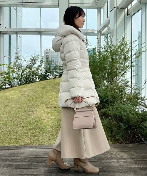 Couture Brooch / クチュールブローチ ダウンジャケット・ベスト | 【2WAY・ベルト付き】フードフェイクファー ミドル丈ダウンコート | 詳細19