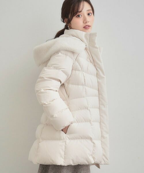 Couture Brooch / クチュールブローチ ダウンジャケット・ベスト | 【2WAY・ベルト付き】フードフェイクファー ミドル丈ダウンコート | 詳細2